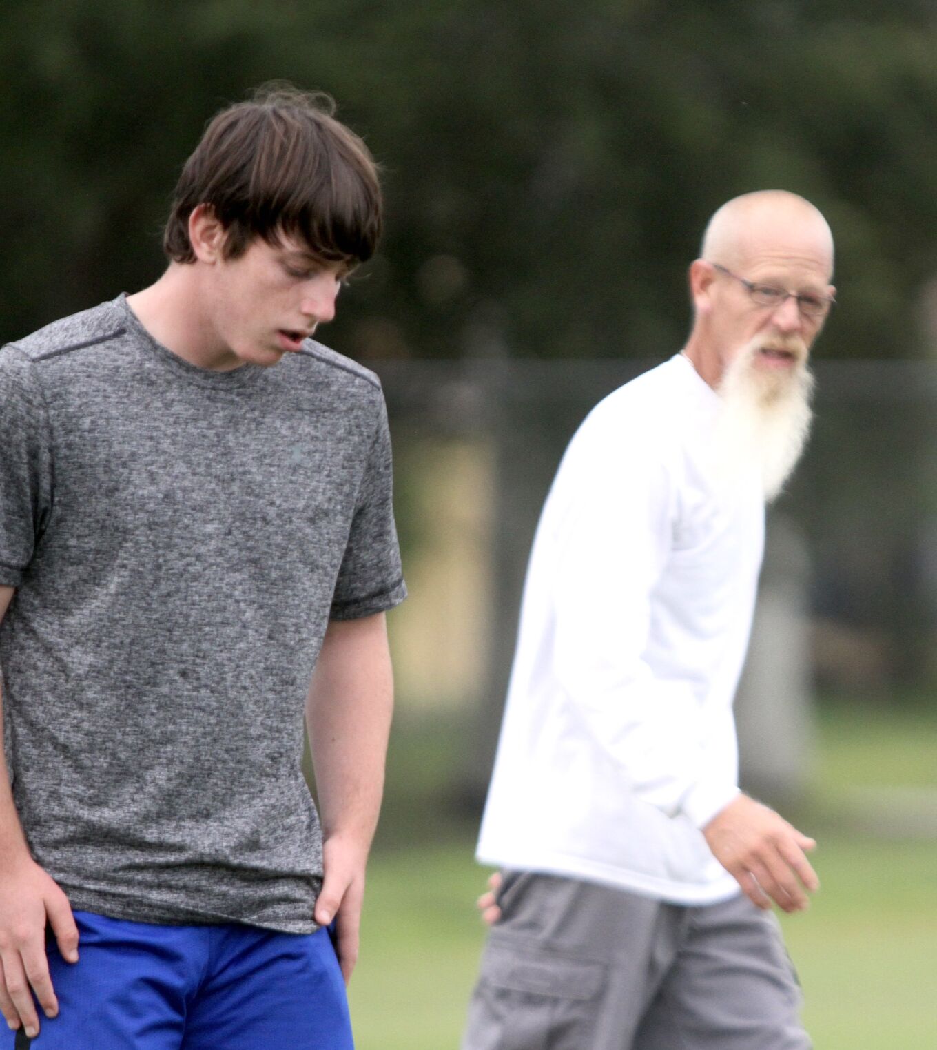 "Stars Aligned" 4. Montgomery is leading his team through calisthenics with Grayson Jones, an upcoming sophomore..jpeg